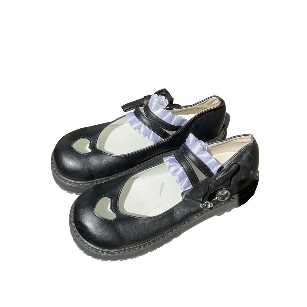 BEROBELLO WOMENS  LOLITA  TWEE CHUNKY LUG HEEL MARY JANE SCHOOL EU 39/US 8.5